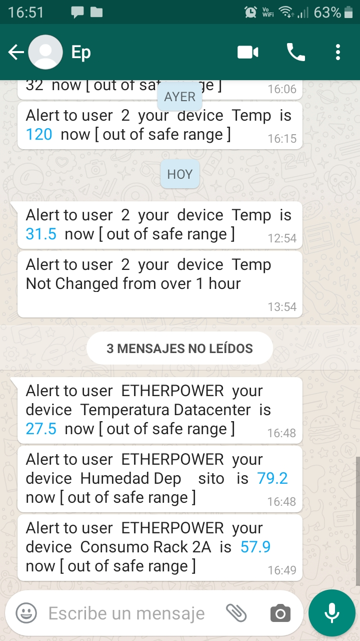 Sensor Temperatura Etherpower